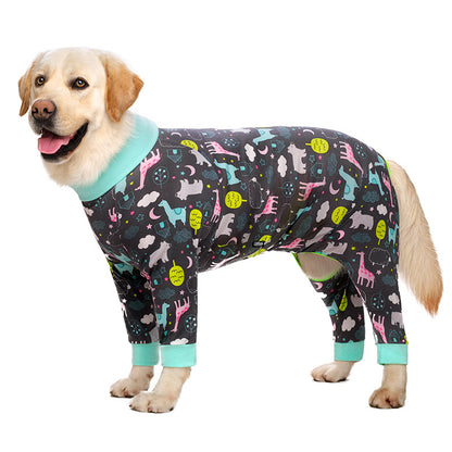 Medium and large dog pet clothing thin design belly protection weaning and sterilization suit