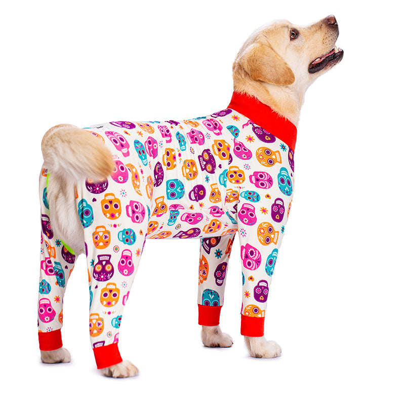 Medium and large dog pet clothing thin design belly protection weaning and sterilization suit