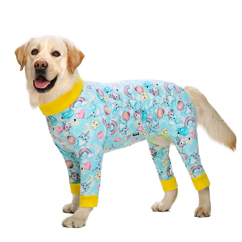 Medium and large dog pet clothing thin design belly protection weaning and sterilization suit
