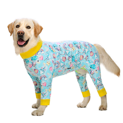 Medium and large dog pet clothing thin design belly protection weaning and sterilization suit