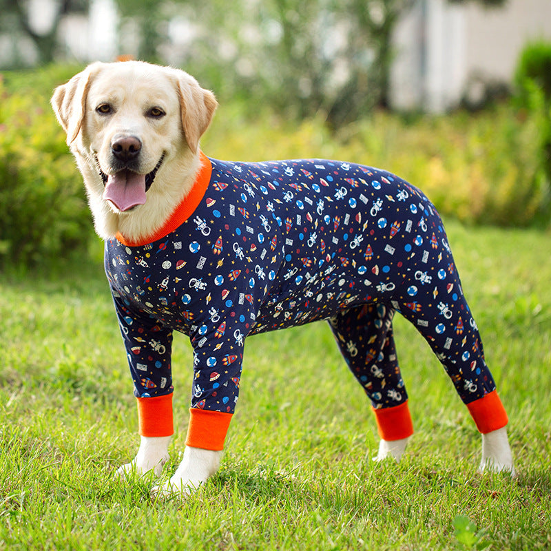 Medium and large dog pet clothing thin design belly protection weaning and sterilization suit