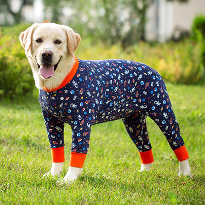 Medium and large dog pet clothing thin design belly protection weaning and sterilization suit