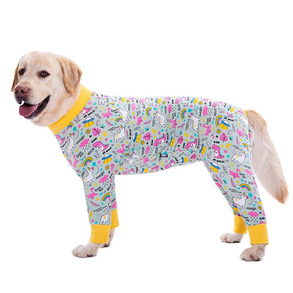 Medium and large dog pet clothing thin design belly protection weaning and sterilization suit
