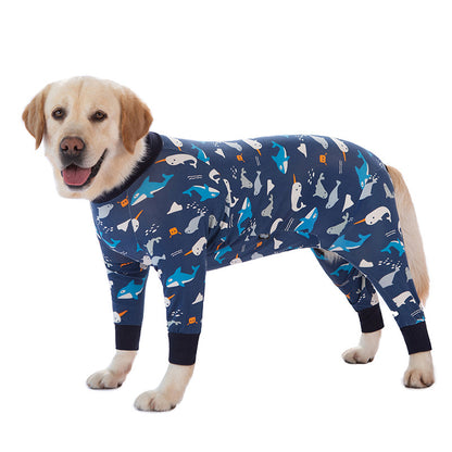 Medium and large dog pet clothing thin design belly protection weaning and sterilization suit