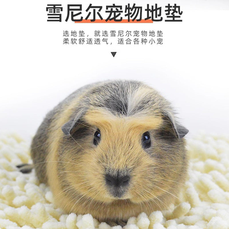 Pet Rabbit Cushion Chenille Plush Non-Slip Guinea Pig Bed Dog Mat Warm Rabbit Cat Sleeping Pad