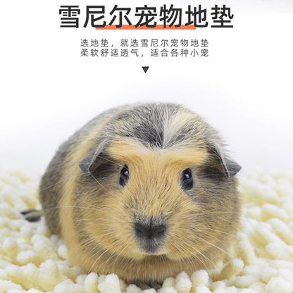 Pet Rabbit Cushion Chenille Plush Non-Slip Guinea Pig Bed Dog Mat Warm Rabbit Cat Sleeping Pad