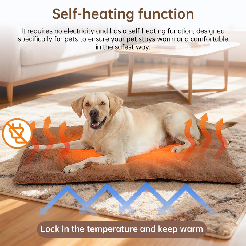 Energy-Free Pet Warmer Pad - Thick Thermal Mat for Dog Houses & Cat Beds, Lavable Non-Slip Heating Mat for All Seasons Use